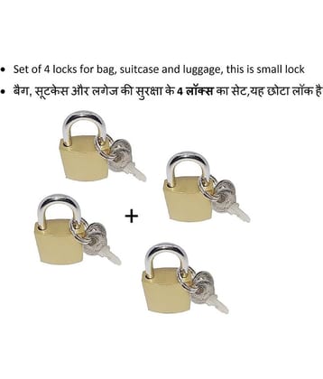 Unikkus Set of 4 pressing small locks for bag, suitcase and luggage and multi-purpose, Size 25 MM