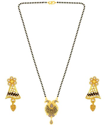 Silver Shine - Black Mangalsutra Set ( Pack of 1 )