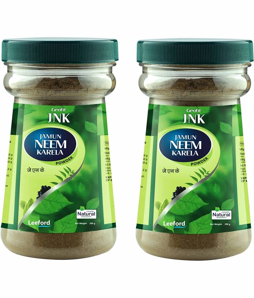 Geofit Jamun Neem Karela Powder _ Immunity Booster with Vitamins & Minerals | Pack of 2 (200g Each)
