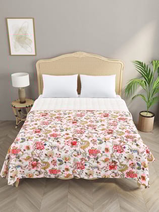 Handblock printed Kantha Bedcover