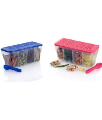 MAGICSPOON Plastic Multicolor Multi-Purpose Container ( Set of 2 )