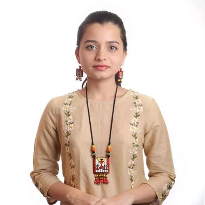 Tisser Warli Handpainted MDF  jewellery