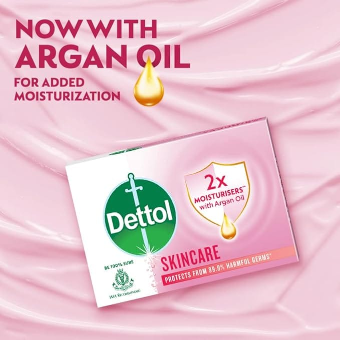 Dettol Skincare Moisturizing Bathing Soap with Argan Oil Bathing Soap 300 GRAM