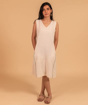 Offwhite handwoven cotton dress