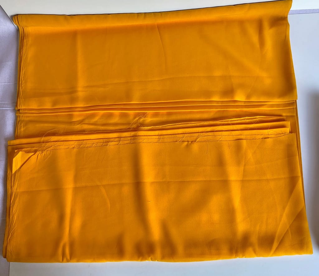 100% Pure Silk Crepe Georgette Fabric - 44" Wide - Sunshine Yellow