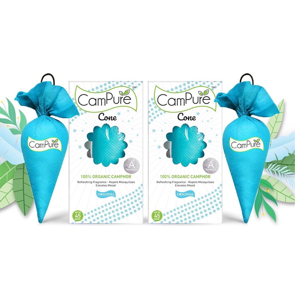 CamPure Camphor Kapoor Cone - Room, Car and Air Freshener & Mosquito Repellent 1 Cone CamPure Camphor Cone is Dual Purpose