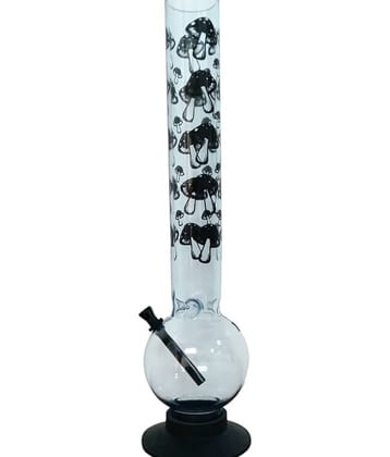 PUFF SMART 16 Inch Mushroom Print Acrylic Waterpipe Bong (Pink-Mushroom)