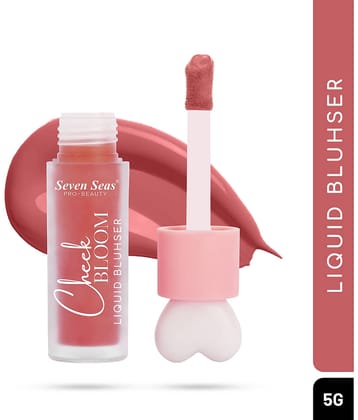 Seven Seas Cheek Bloom Liquid Blusher | Long Lasting Liquid Blusher/Lip Gloss (Natural Blush) 5g