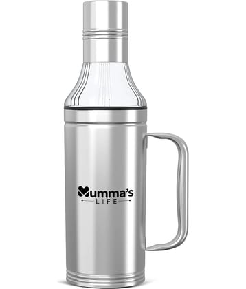 Mumma's Life Oil Container Steel Silver Oil Container ( Set of 1 )