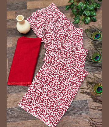 ANAND SAREES Georgette Printed Chanderi saree With Unstitched Blouse Piece ( Red )