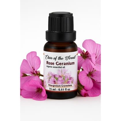 Elixir of the Forest Rose Geranium Oil | 30 ml (10 ml x 3) | Multipurpose Set | Skin Care & Aromatherapy