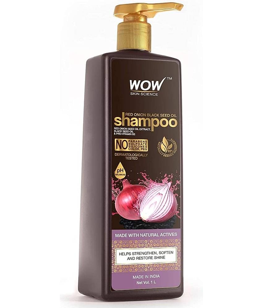 WOW Skin Science Red Onion Black Seed Oil Shampoo With Red Onion Seed Oil Extract, Black Seed Oil & Pro-Vitamin B5 - Vol 1 L