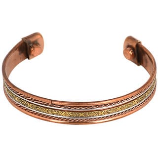 KESAR ZEMS PURE COPPER MAGNET CUFF Unisex BRACELET For  Magnetic Therapy, Energy, Healing  SpiritualDiameter6.5 Cm.