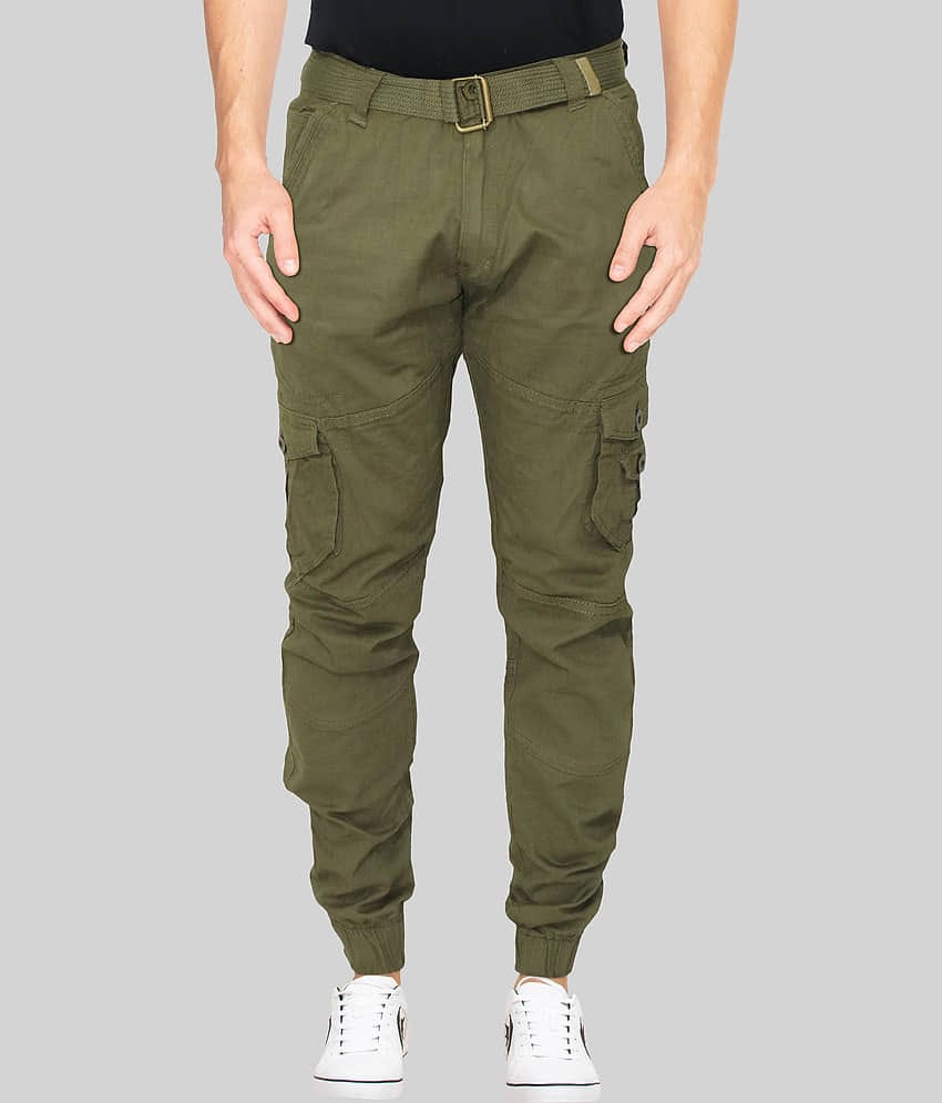 Urban Legends Regular Flat Men's Cargos - Dark Green ( Pack of 1 )