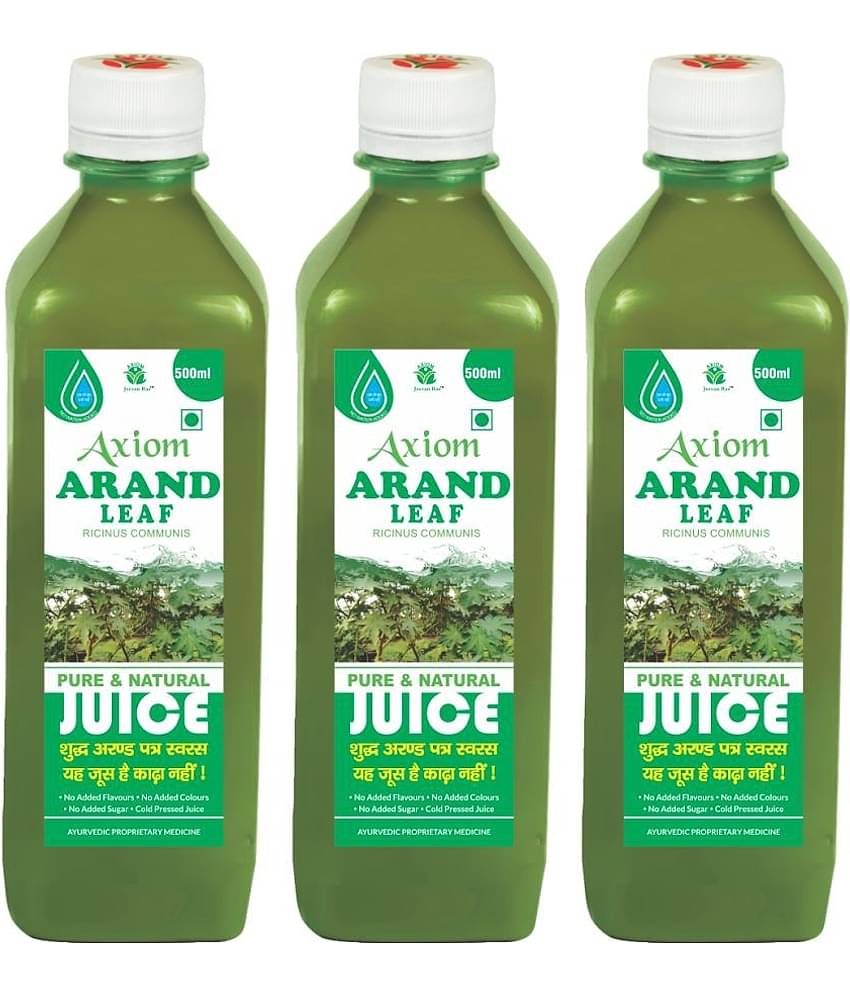 Axiom Arand Leaf Juice Pack of (3)|100% Natural WHO-GLP,GMP,ISO Certified Product (500ml Each)
