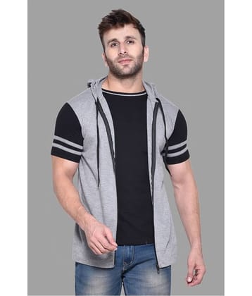 Tfurnish Cotton Blend Grey Solids T-Shirt