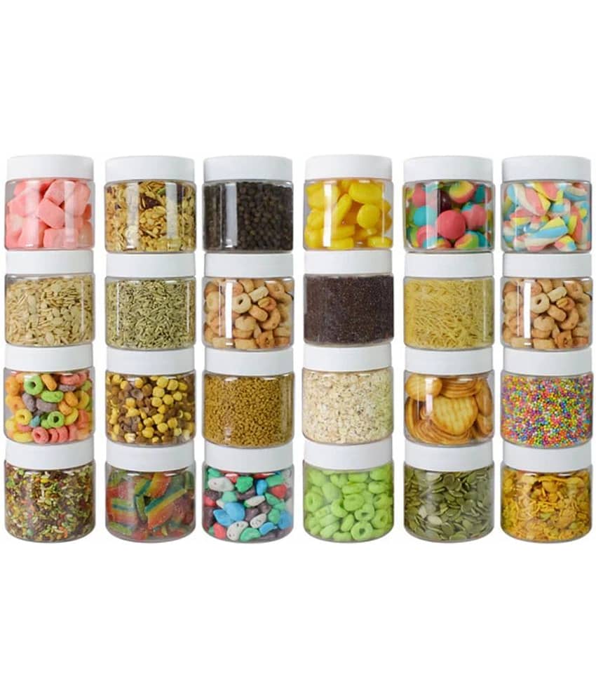 PearlPet Dibbi-200gm Plastic White Multi-Purpose Container ( Set of 24 )