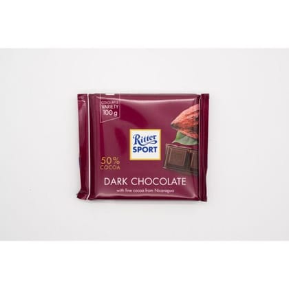 Ritter Sport 50% Cocoa Dark Chocolate, 100 gm
