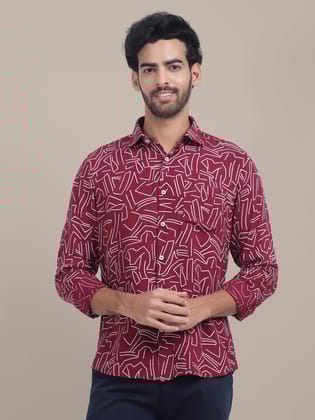 Premium Rayon Shirt For Men With Spread Collar And Smart Fit In Self Design-S-38