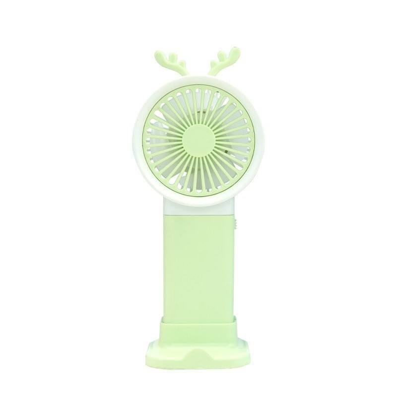 Rechargeable Mini Fan, Cute Deer Portable Handheld Fan with 3 Speeds, Small Personal Fan for Home Office Travel (Green)