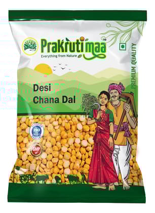 Prakrutimaa Premium Chana Dal (1Kg) | Healthy Split Chickpeas