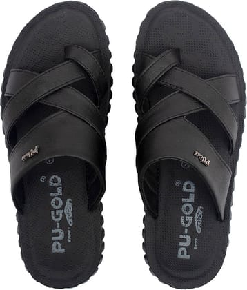 ASIAN Black Men's Leather Slipper