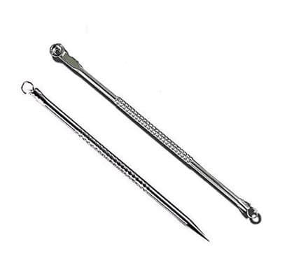 Glamezone Stainless Steel Blackhead Remover Needle Round & Pointed Tip (Pack Of 2)