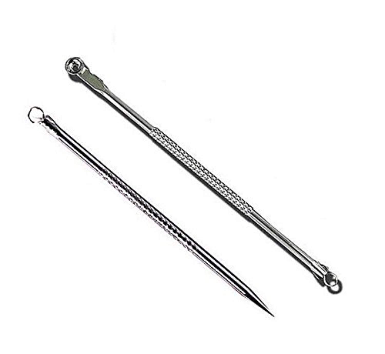 Glamezone Stainless Steel Blackhead Remover Needle Round & Pointed Tip (Pack Of 2)