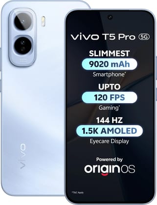 vivo T5 Pro 5G (Glacier Blue, 8GB RAM, 128GB Storage) | 50MP Camera | 6.83" FHD+ AMOLED Display | Snapdragon 7s Gen 4 | 9020mAh Battery vivo T5 Pro 5G (Glacier Blue, 8GB RAM, 128GB Storage) | 50MP Camera | 6.83" FHD+ AMOLED Display | Snapdragon 7s Gen 4 