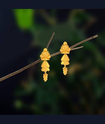 LUV FASHION Golden Jhumki Earrings ( Pack of 1 )