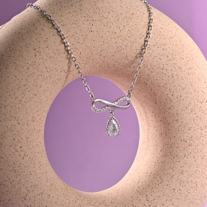 Silver Infinity  Pendant with Link Chain