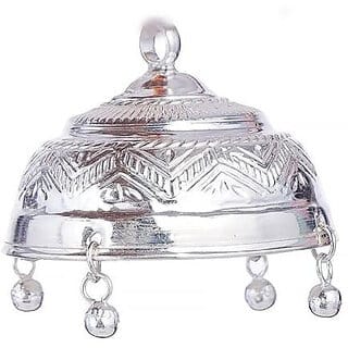 ASTRO-D White 999 pure Silver Chatar 2.5 inch 15 gm, (Silver, Silver)