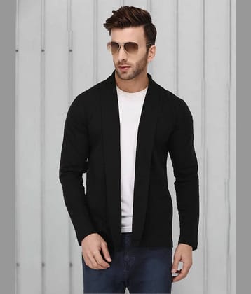 Rigo Cotton Shawl Neck Men's Full Sleeves Cardigan Sweater - Black ( Pack of 1 )