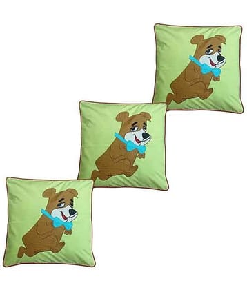 Hugs'n'Rugs Yellow Cotton Cushion Covers - Set Of 3