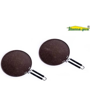 HomePro - Dosa Tawa | Non-Stick Aluminum | Bakelite Handle | Induction & Gas Stove | ( Pack of 2 )