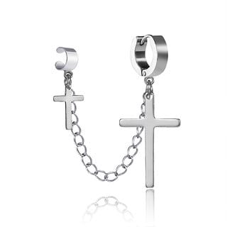 Hip Hop Cross Style Silver Earring