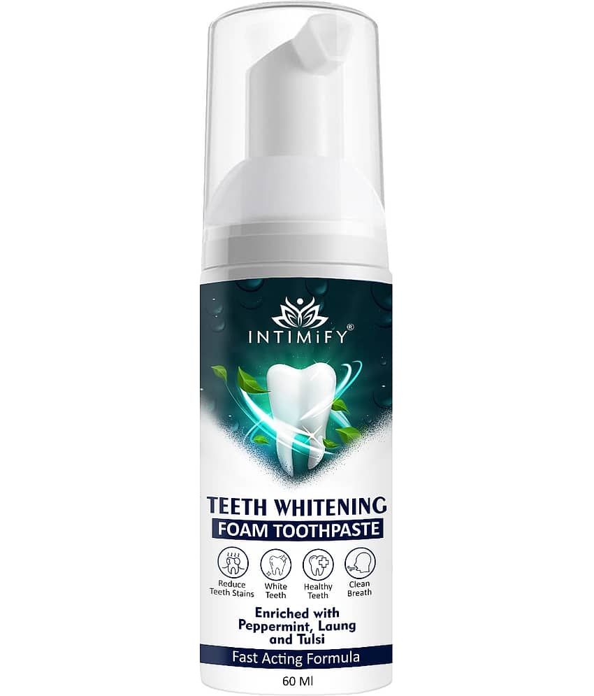 Intimify Teeth Whitening Foam, Fresh Breath Toothpaste Dentist Recommended Denture Oral Kit, 60 Ml