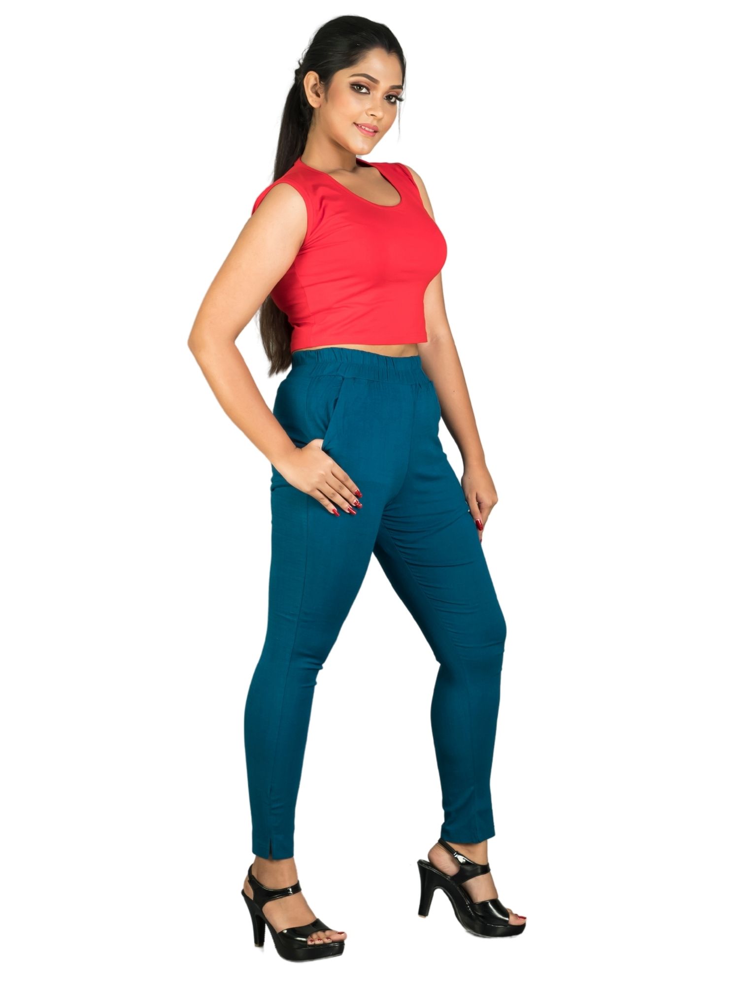 161RVT 4Cats Free Size Trendy Straight Pants - Airforce Blue