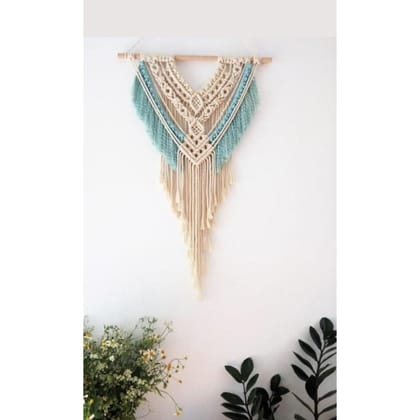 Macrame Blue & White Wall ShowpiecesSize: 18X36