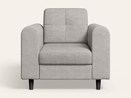 Orbit 1 Seater Fabric Sofa (1-Year Warranty, Solid Wood, Taupe)