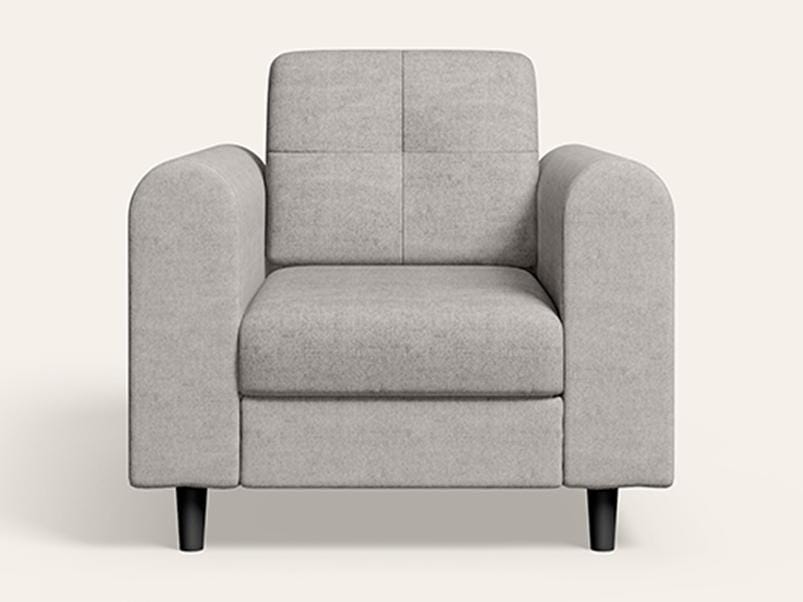 Orbit 1 Seater Fabric Sofa (1-Year Warranty, Solid Wood, Taupe)