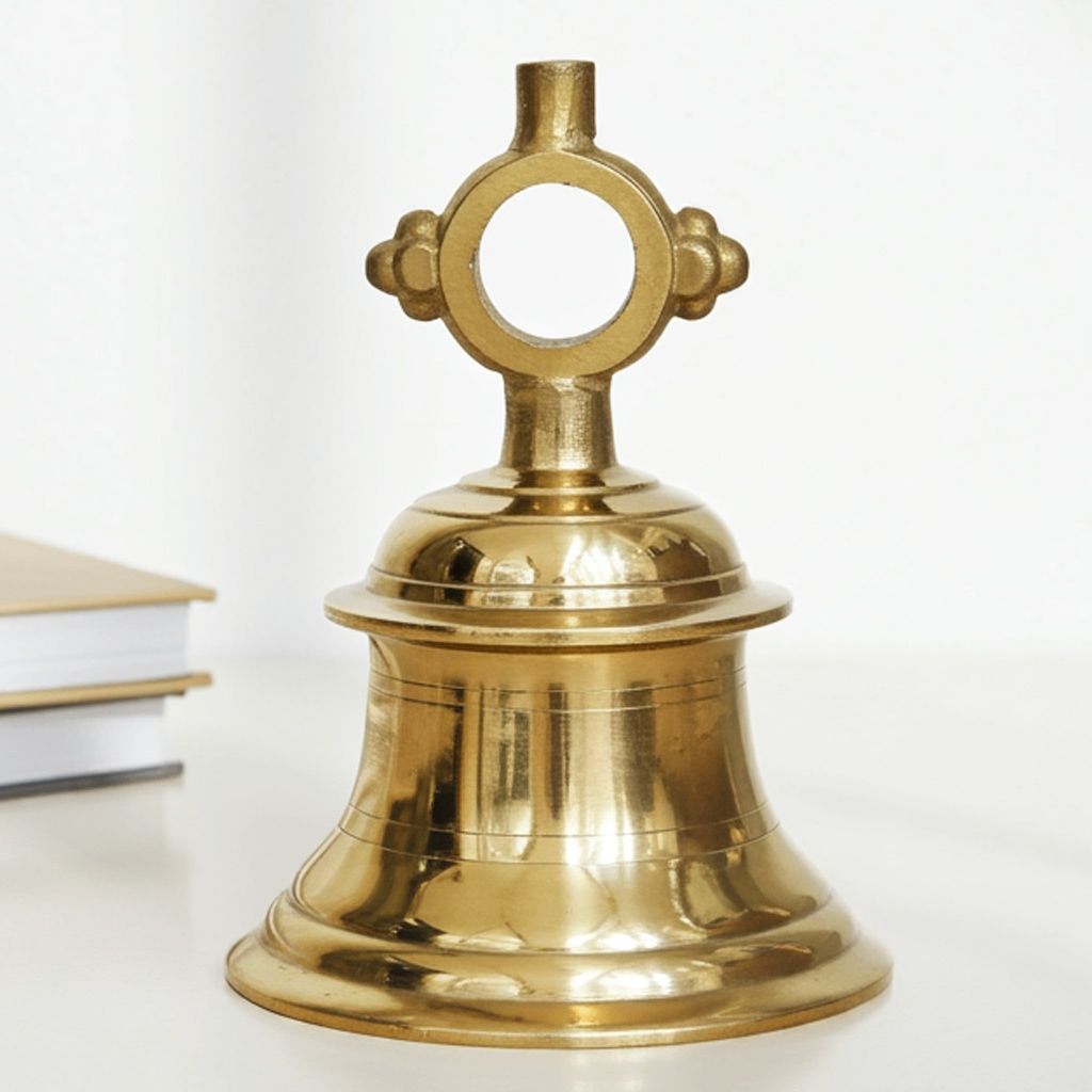Brass Temple Hanging Ghanta, Hanging Bell, Ghanta 21 KG - Large Brass Ghanta for Temple Use, Height : 17 Inch (ZMAS493 R)