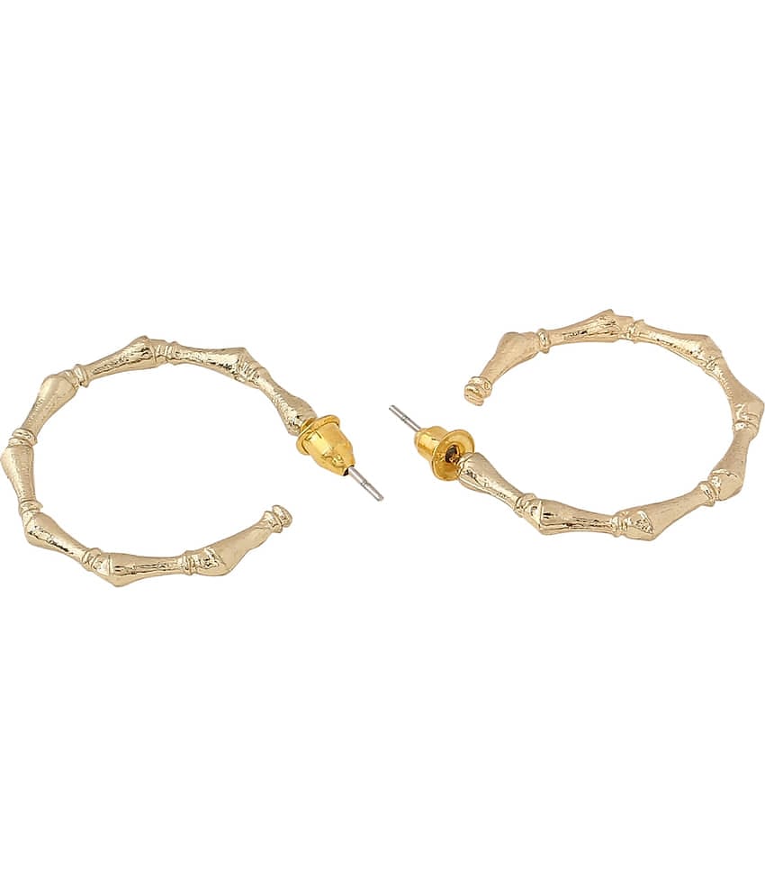 VIRAASI - Golden Hoops Earrings ( Pack of 1 )