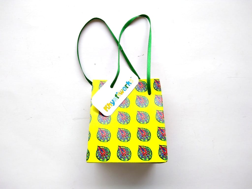 Yellow Mor Pankh Gift Bags - Small - Handbags | Buy online on ZillyBuy