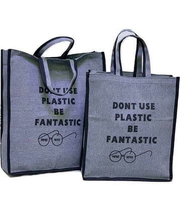 Da Tasche Gray Shopping Bags - 2 Pcs