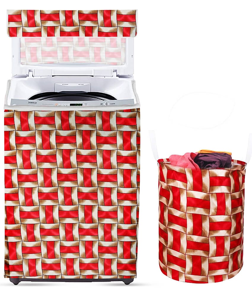 E-Retailer Set of 2 Polyester Blue Washing Machine Cover for Universal 8 kg Top Load