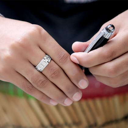 Dynamic Silver Watch Style Ring for Men-8