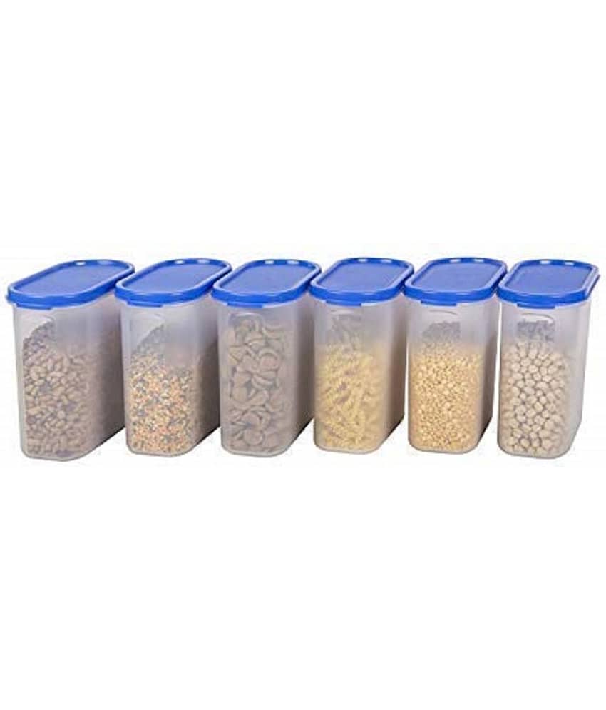 iview kitchenware - Grocery/Food/Pasta Polyproplene Navy Blue Dal Container ( Set of 6 )