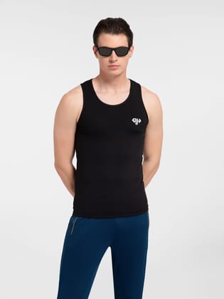 AH Gym Vest Black 4-Way Stretch