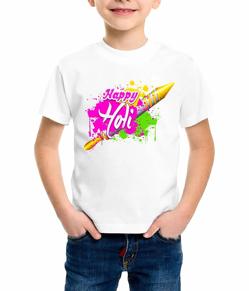 PrintMall Pack of 2 Boys Cotton Blend T-Shirt ( White )